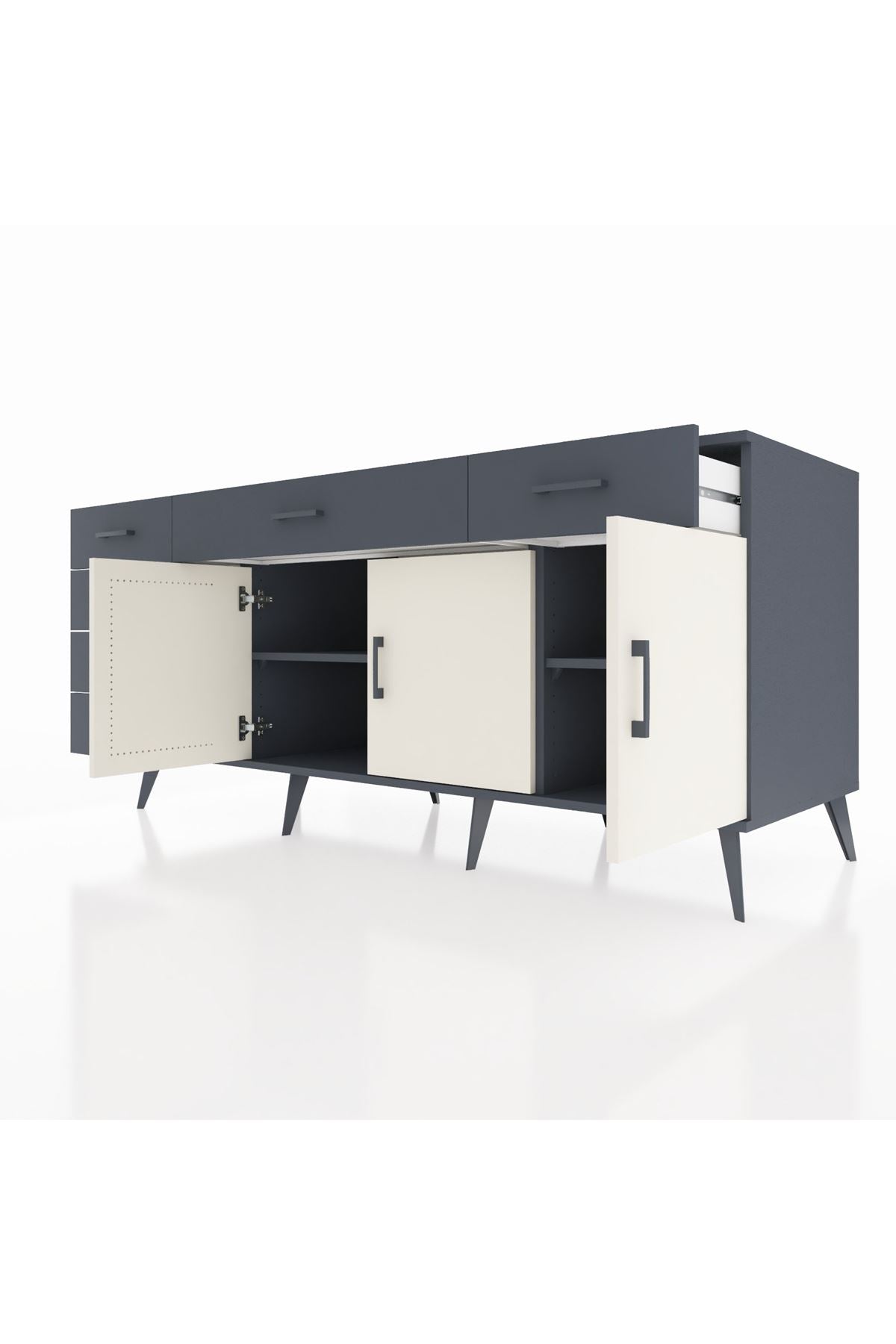 Kronos Konsol 2 Raflı 6 Çekmeceli 3 Kapaklı 176x59x83 - S610M032V14C