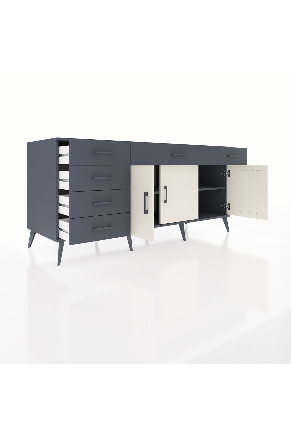 Kronos Konsol 2 Raflı 6 Çekmeceli 3 Kapaklı 176x59x83 - S610M032V14C