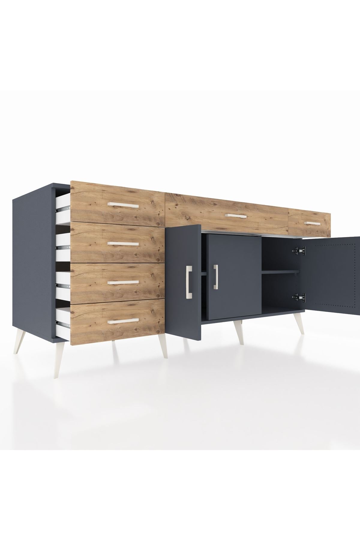 Kronos Konsol 2 Raflı 6 Çekmeceli 3 Kapaklı 176x59x83 - S610M032V18C