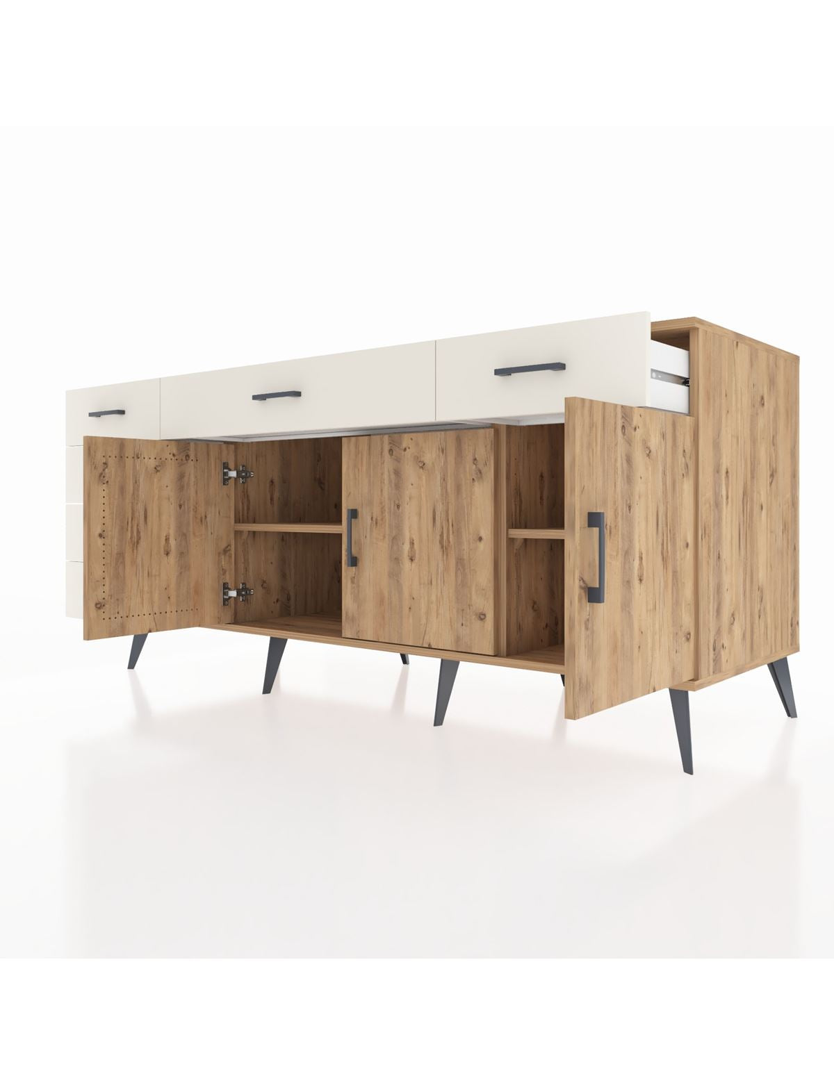 Kronos Konsol 2 Raflı 6 Çekmeceli 3 Kapaklı 176x59x83 - S610M032V19C