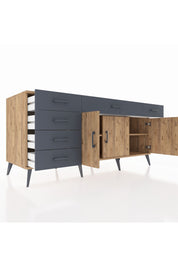 Kronos Konsol 2 Raflı 6 Çekmeceli 3 Kapaklı 176x59x83 - S610M032V20C