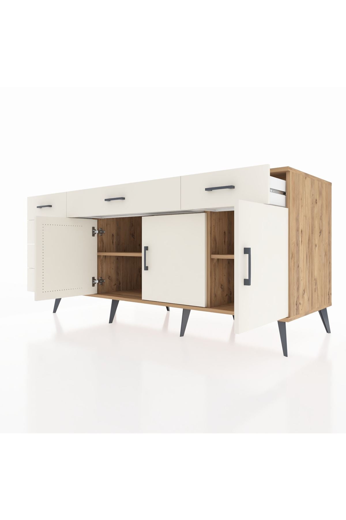 Kronos Konsol 2 Raflı 6 Çekmeceli 3 Kapaklı 176x59x83 - S610M032V22C