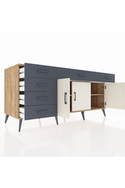 Kronos Konsol 2 Raflı 6 Çekmeceli 3 Kapaklı 176x59x83 - S610M032V23C