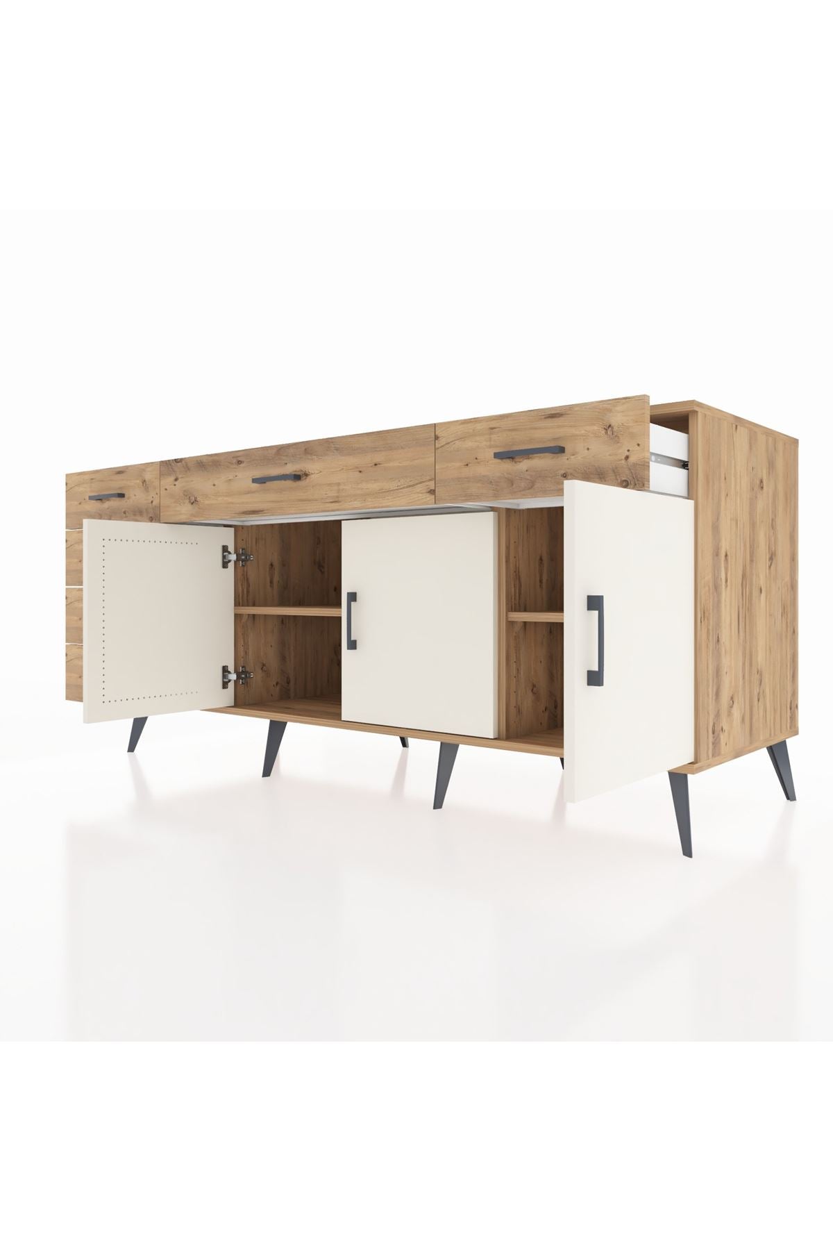 Kronos Konsol 2 Raflı 6 Çekmeceli 3 Kapaklı 176x59x83 - S610M032V24C