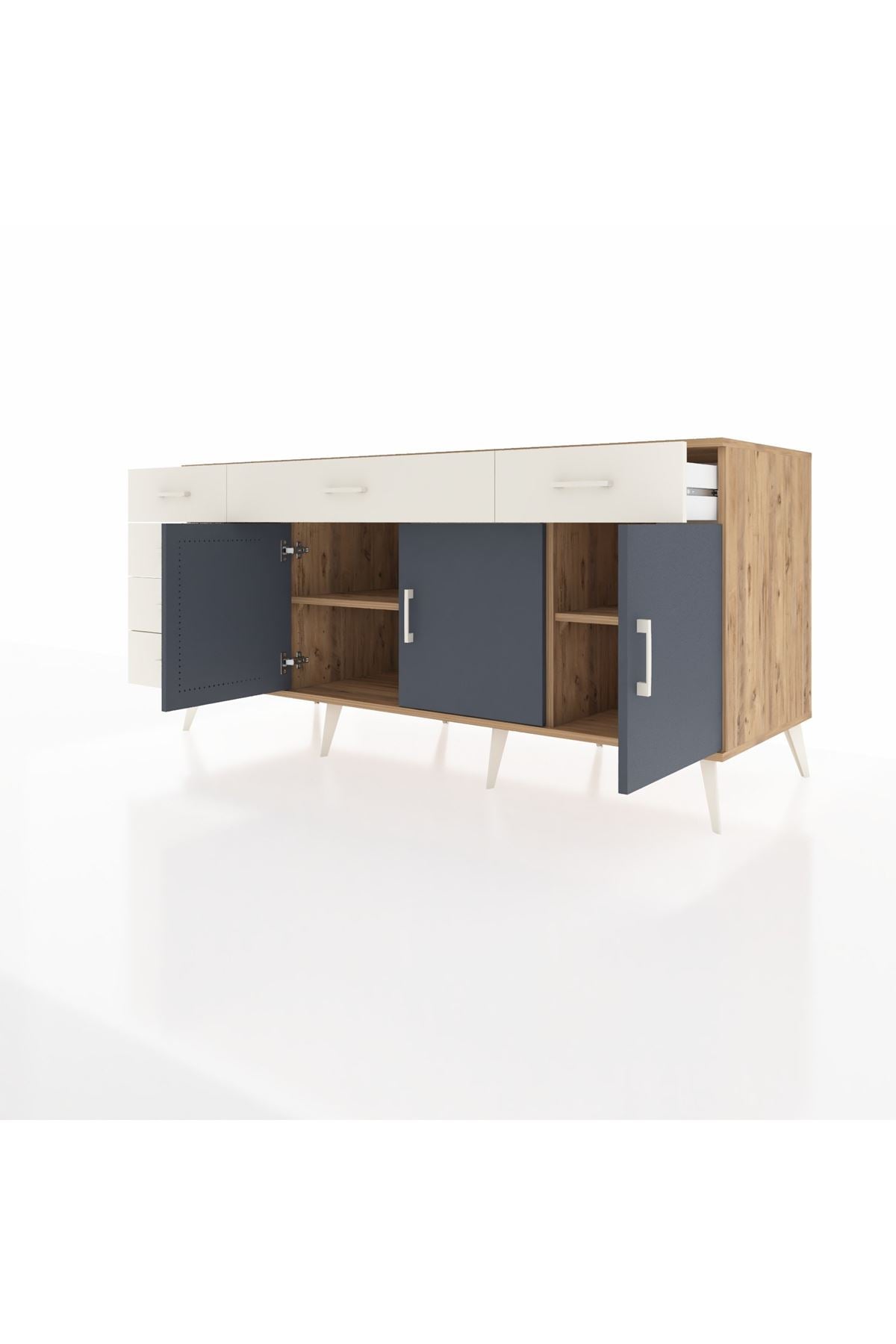 Kronos Konsol 2 Raflı 6 Çekmeceli 3 Kapaklı 176x59x83 - S610M032V25C