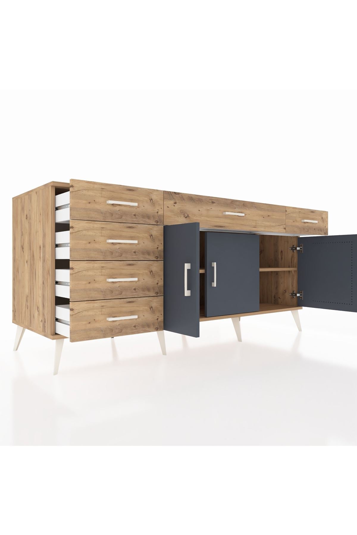 Kronos Konsol 2 Raflı 6 Çekmeceli 3 Kapaklı 176x59x83 - S610M032V27C