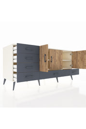 Kronos Konsol 4 Raflı 6 Çekmeceli 3 Kapaklı 176x59x83 - S610M033V02C