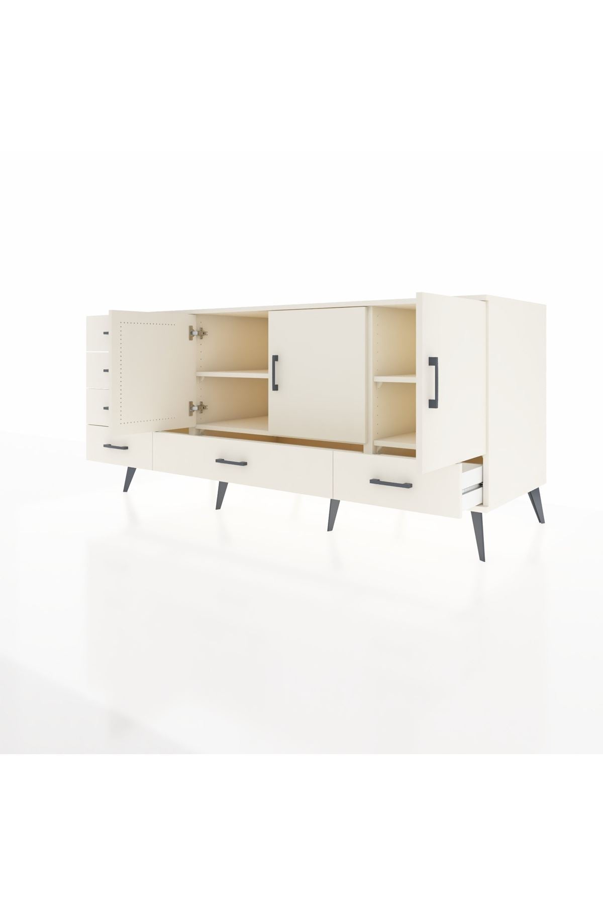 Kronos Konsol 4 Raflı 6 Çekmeceli 3 Kapaklı 176x59x83 - S610M033V04C