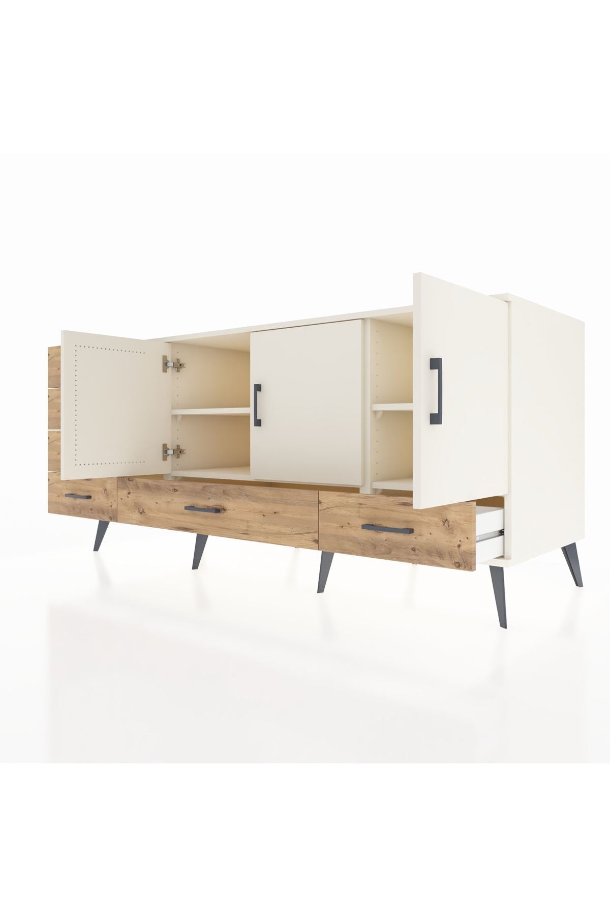 Kronos Konsol 4 Raflı 6 Çekmeceli 3 Kapaklı 176x59x83 - S610M033V06C