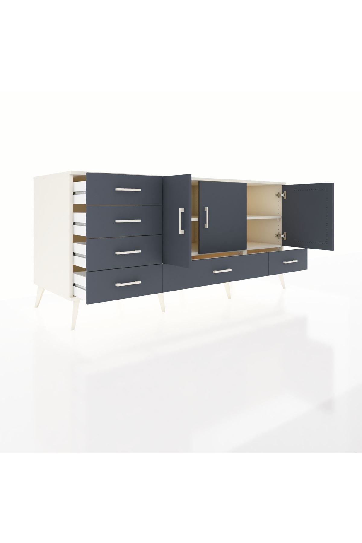 Kronos Konsol 4 Raflı 6 Çekmeceli 3 Kapaklı 176x59x83 - S610M033V08C