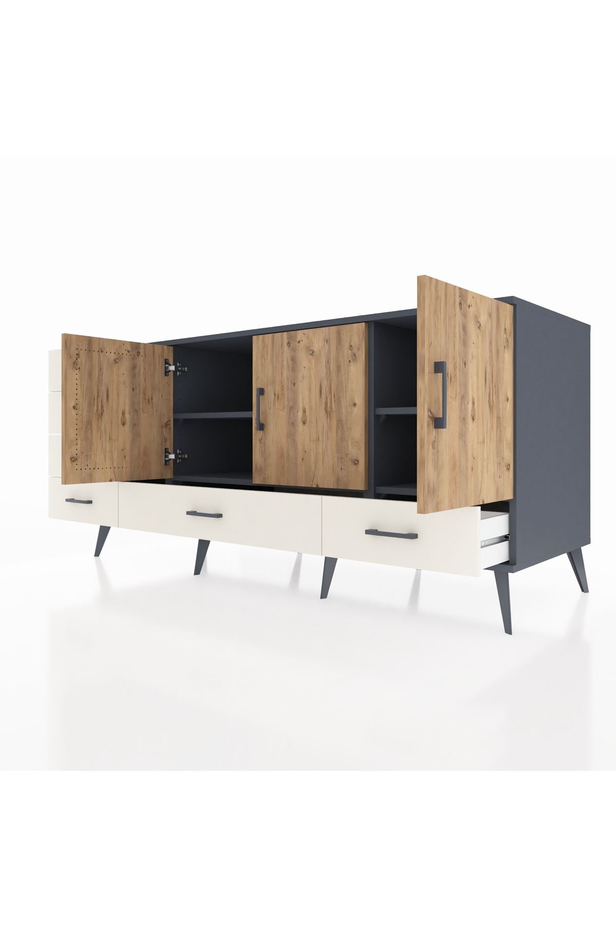 Kronos Konsol 4 Raflı 6 Çekmeceli 3 Kapaklı 176x59x83 - S610M033V10C