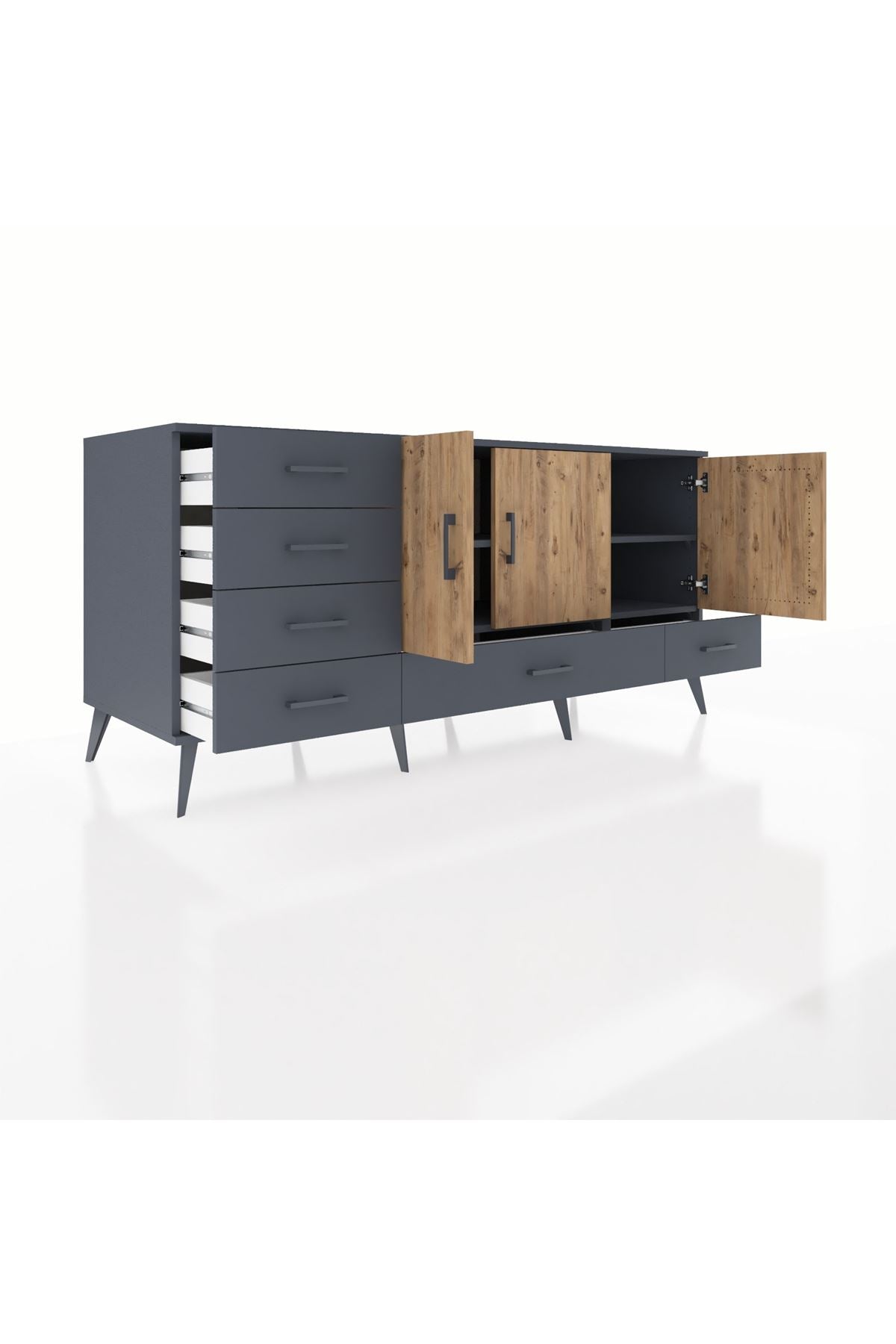 Kronos Konsol 4 Raflı 6 Çekmeceli 3 Kapaklı 176x59x83 - S610M033V11C