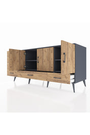 Kronos Konsol 4 Raflı 6 Çekmeceli 3 Kapaklı 176x59x83 - S610M033V12C