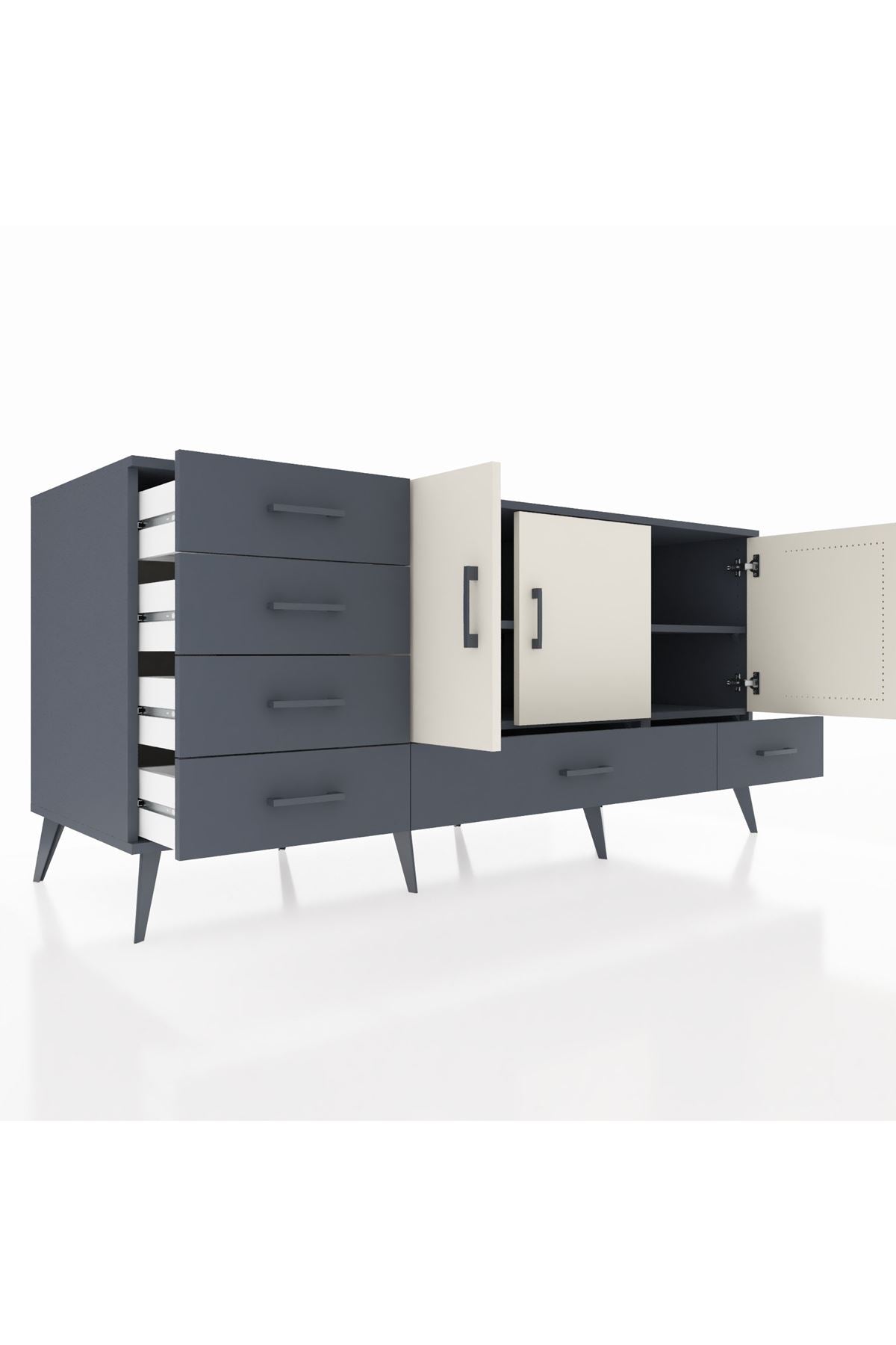 Kronos Konsol 4 Raflı 6 Çekmeceli 3 Kapaklı 176x59x83 - S610M033V14C