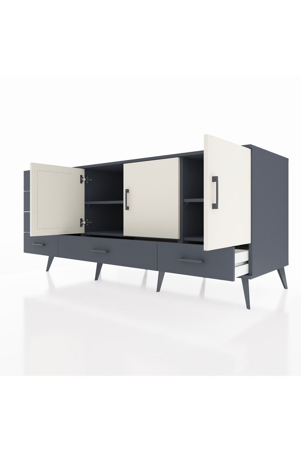 Kronos Konsol 4 Raflı 6 Çekmeceli 3 Kapaklı 176x59x83 - S610M033V14C