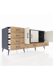 Kronos Konsol 4 Raflı 6 Çekmeceli 3 Kapaklı 176x59x83 - S610M033V15C