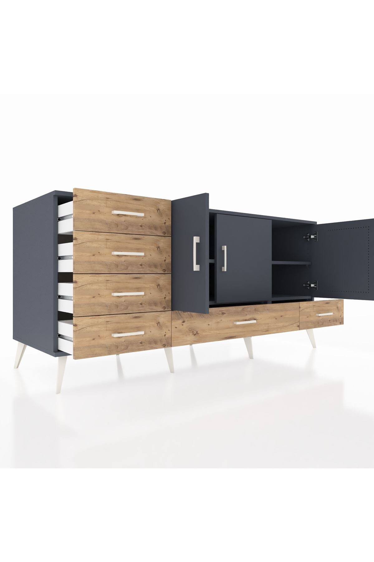 Kronos Konsol 4 Raflı 6 Çekmeceli 3 Kapaklı 176x59x83 - S610M033V18C