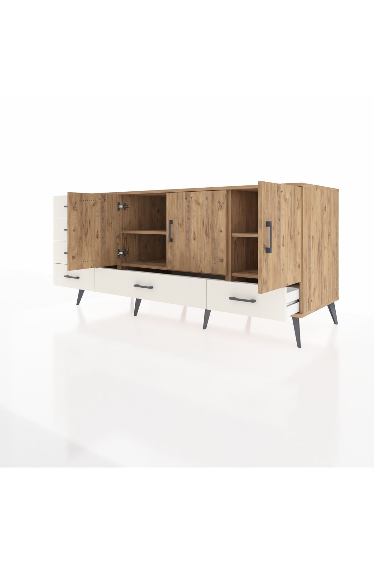 Kronos Konsol 4 Raflı 6 Çekmeceli 3 Kapaklı 176x59x83 - S610M033V19C