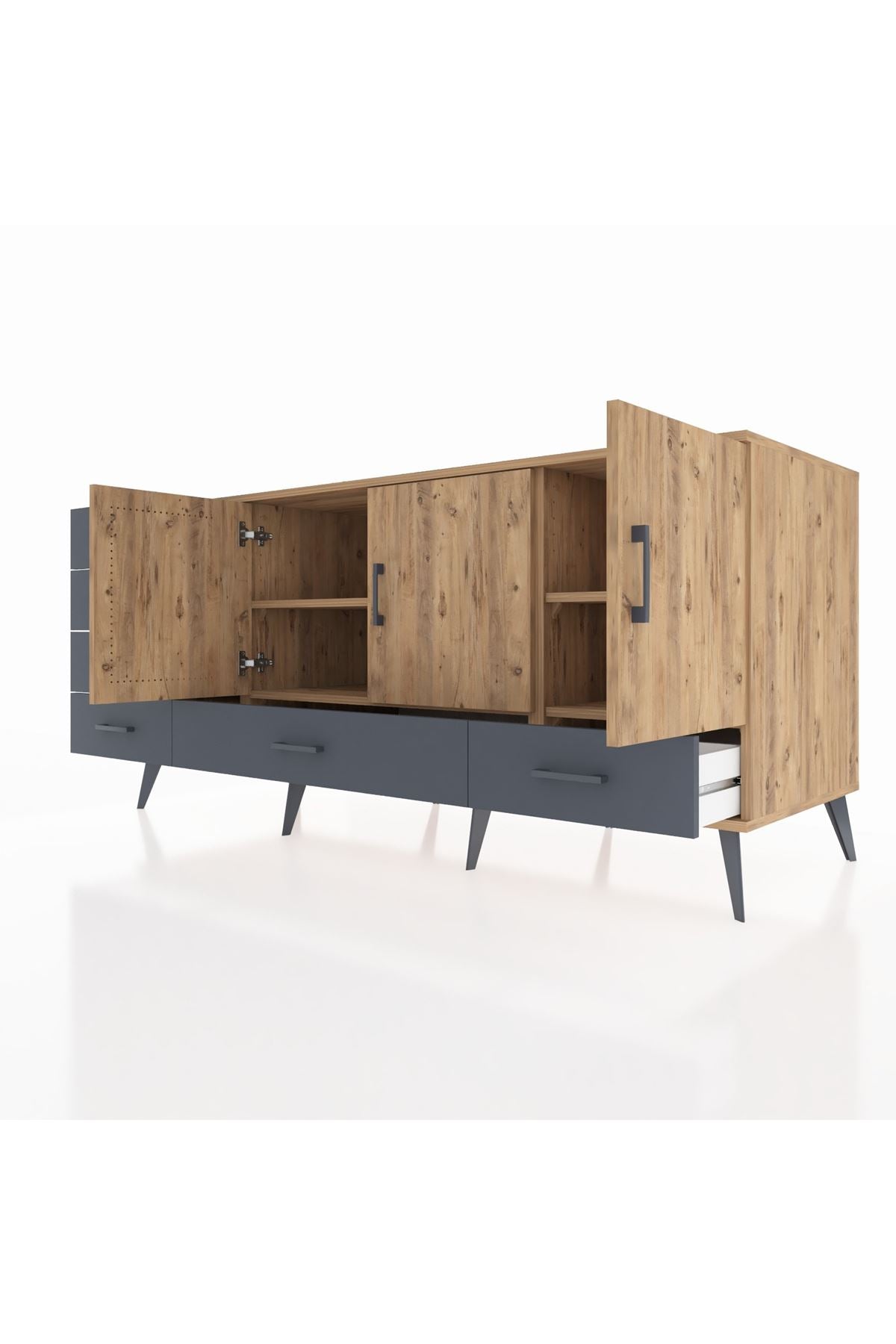 Kronos Konsol 4 Raflı 6 Çekmeceli 3 Kapaklı 176x59x83 - S610M033V20C