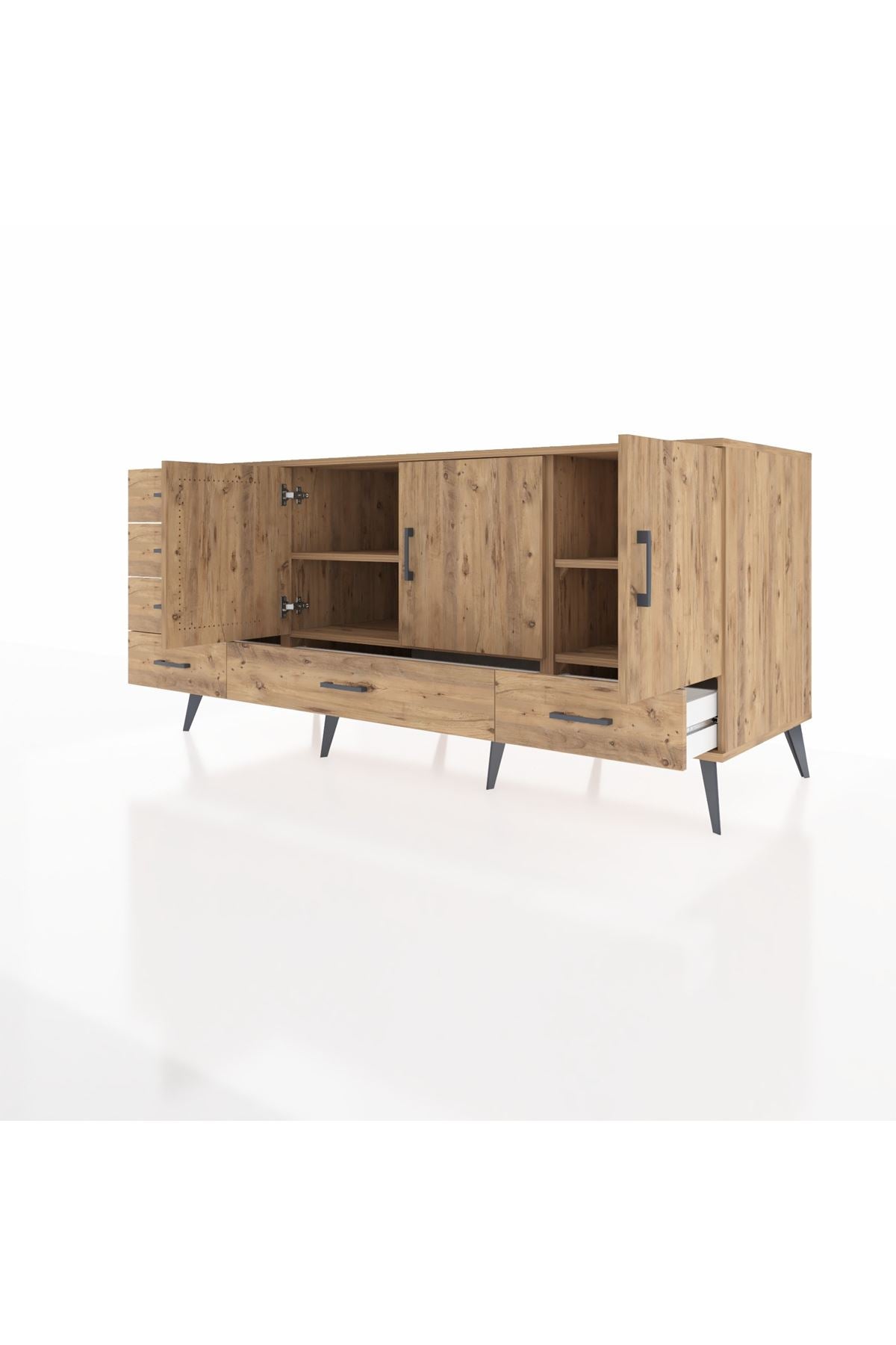 Kronos Konsol 4 Raflı 6 Çekmeceli 3 Kapaklı 176x59x83 - S610M033V21C