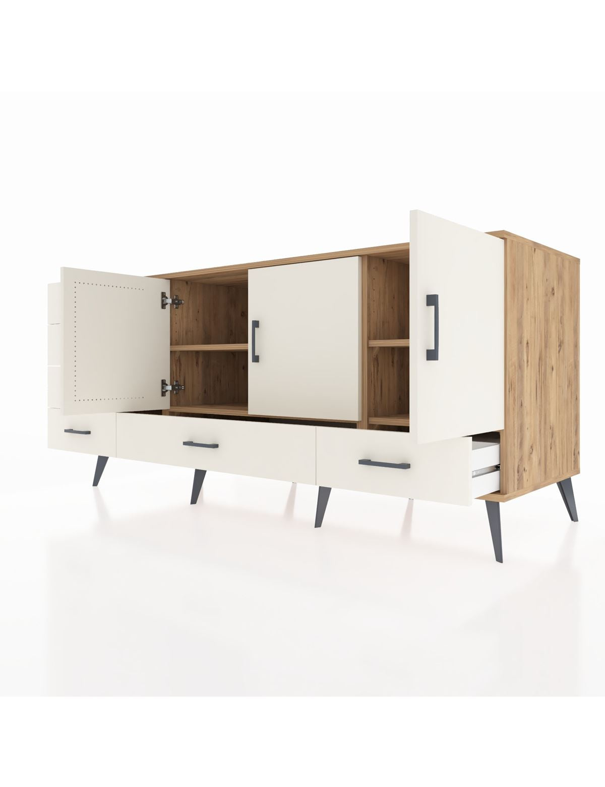 Kronos Konsol 4 Raflı 6 Çekmeceli 3 Kapaklı 176x59x83 - S610M033V22C