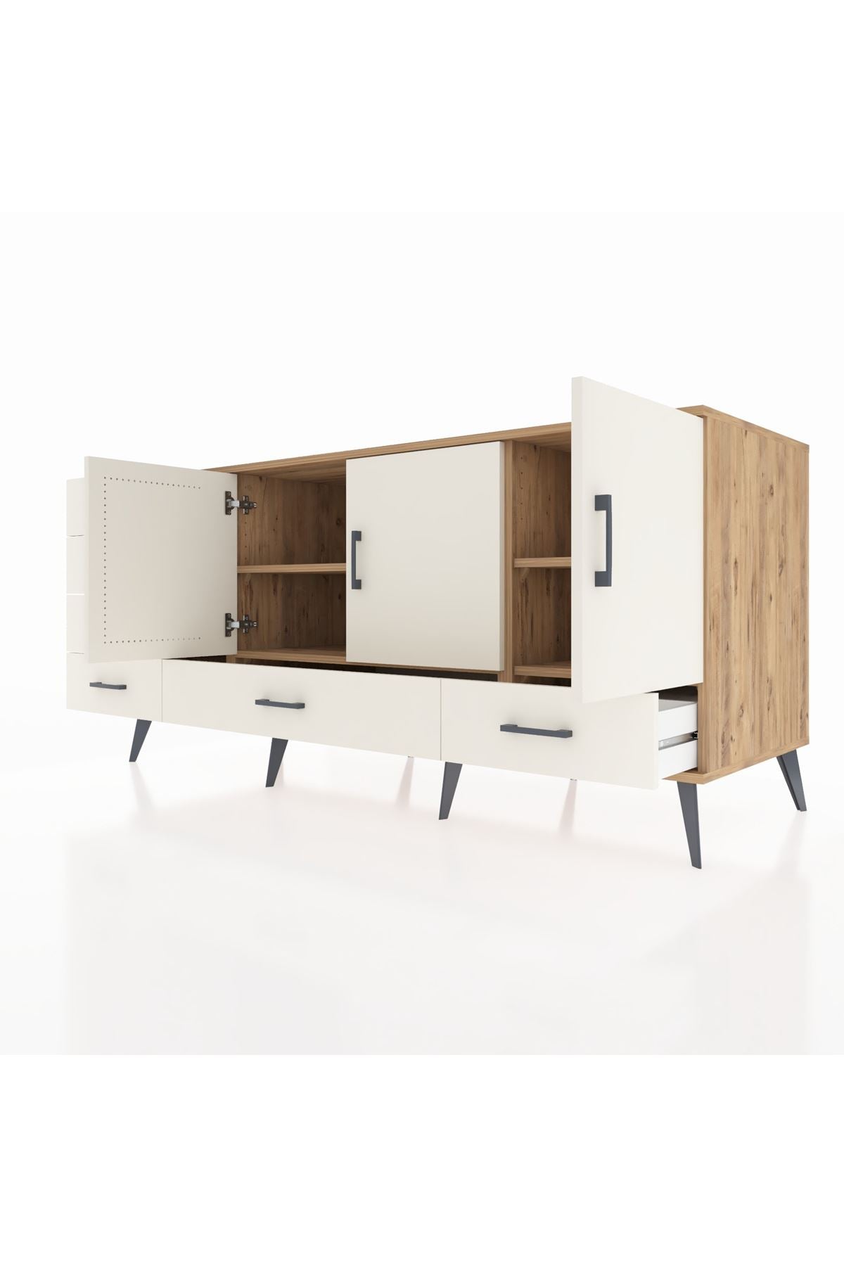 Kronos Konsol 4 Raflı 6 Çekmeceli 3 Kapaklı 176x59x83 - S610M033V22C