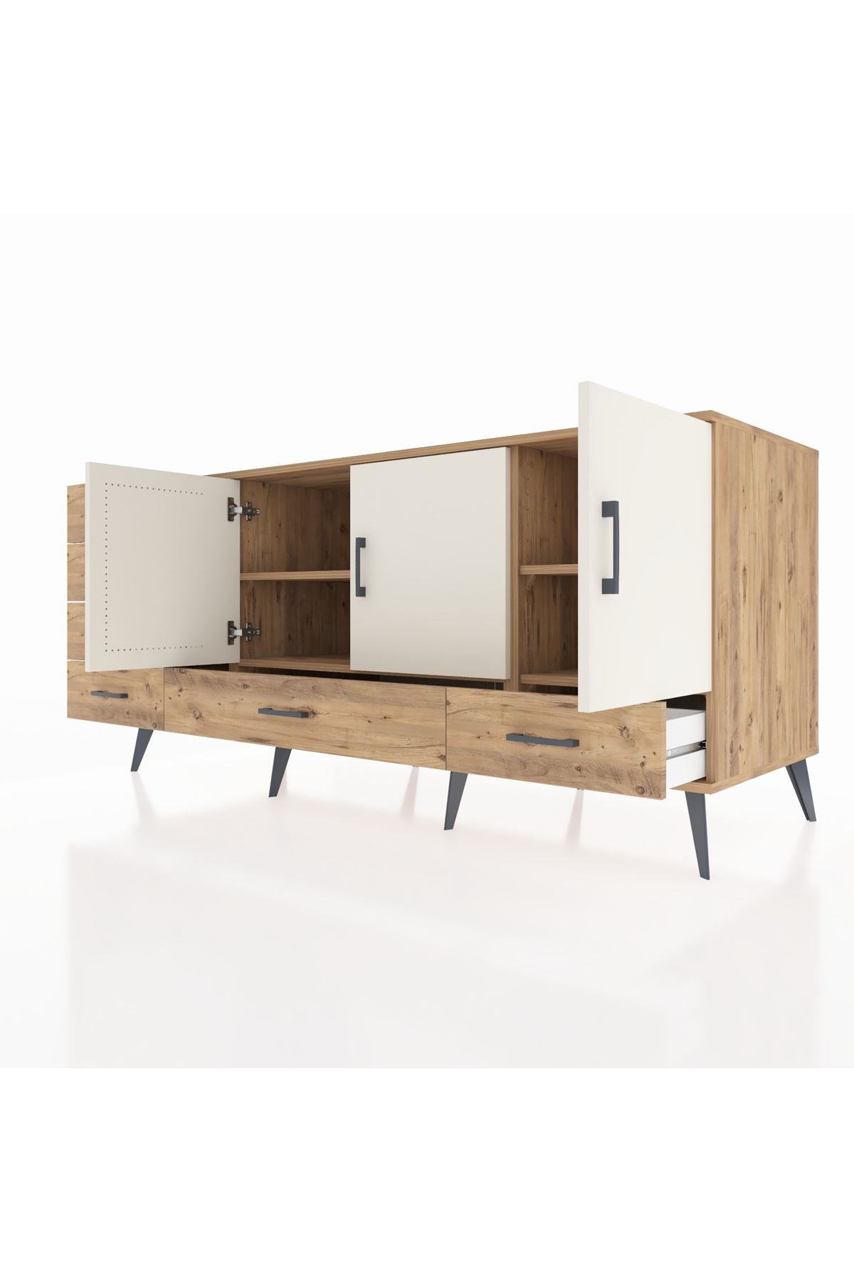 Kronos Konsol 4 Raflı 6 Çekmeceli 3 Kapaklı 176x59x83 - S610M033V24C