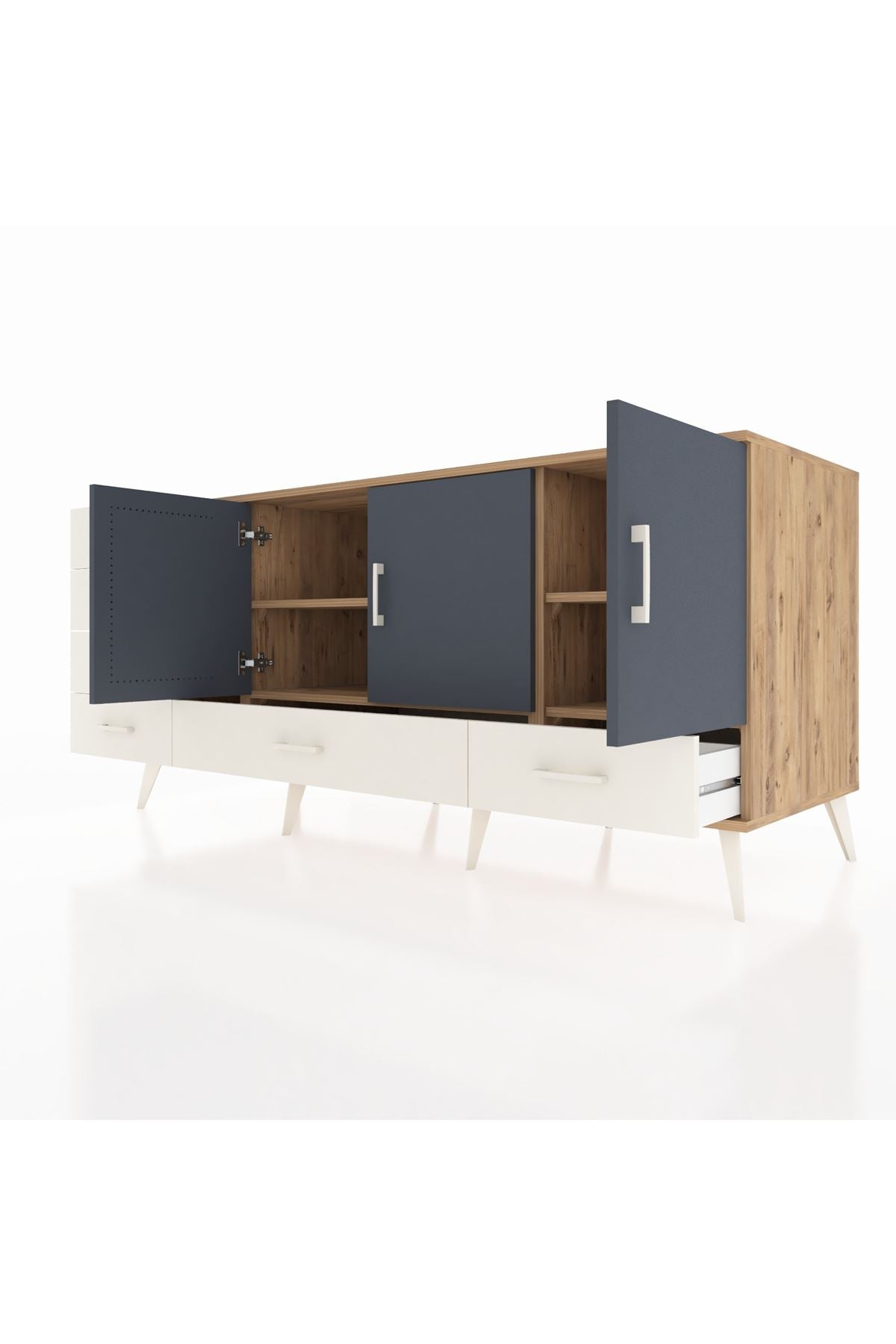 Kronos Konsol 4 Raflı 6 Çekmeceli 3 Kapaklı 176x59x83 - S610M033V25C