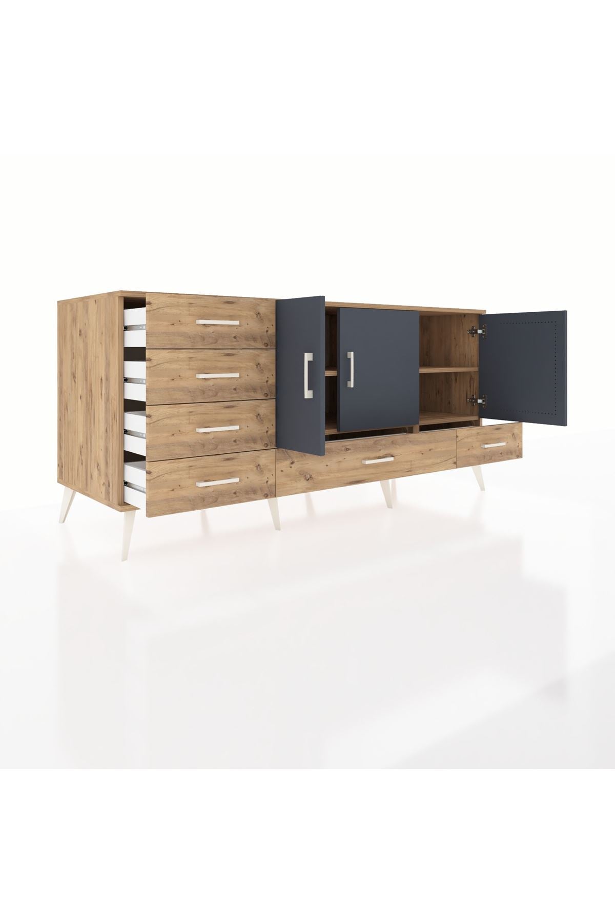 Kronos Konsol 4 Raflı 6 Çekmeceli 3 Kapaklı 176x59x83 - S610M033V27C