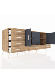 Kronos Konsol 4 Raflı 6 Çekmeceli 3 Kapaklı 176x59x83 - S610M033V27C