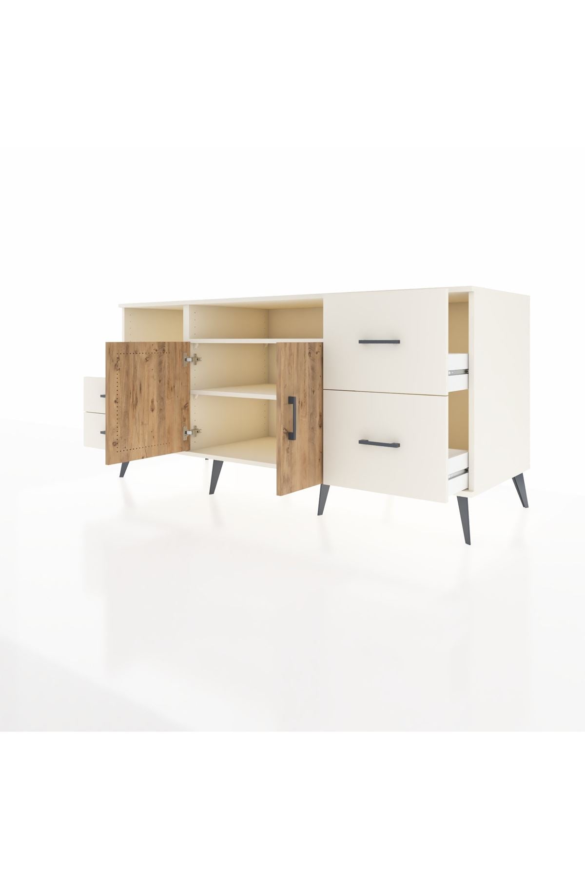 Kronos Konsol 3 Raflı 4 Çekmeceli 2 Kapaklı 176x59x83 - S610M034V01C