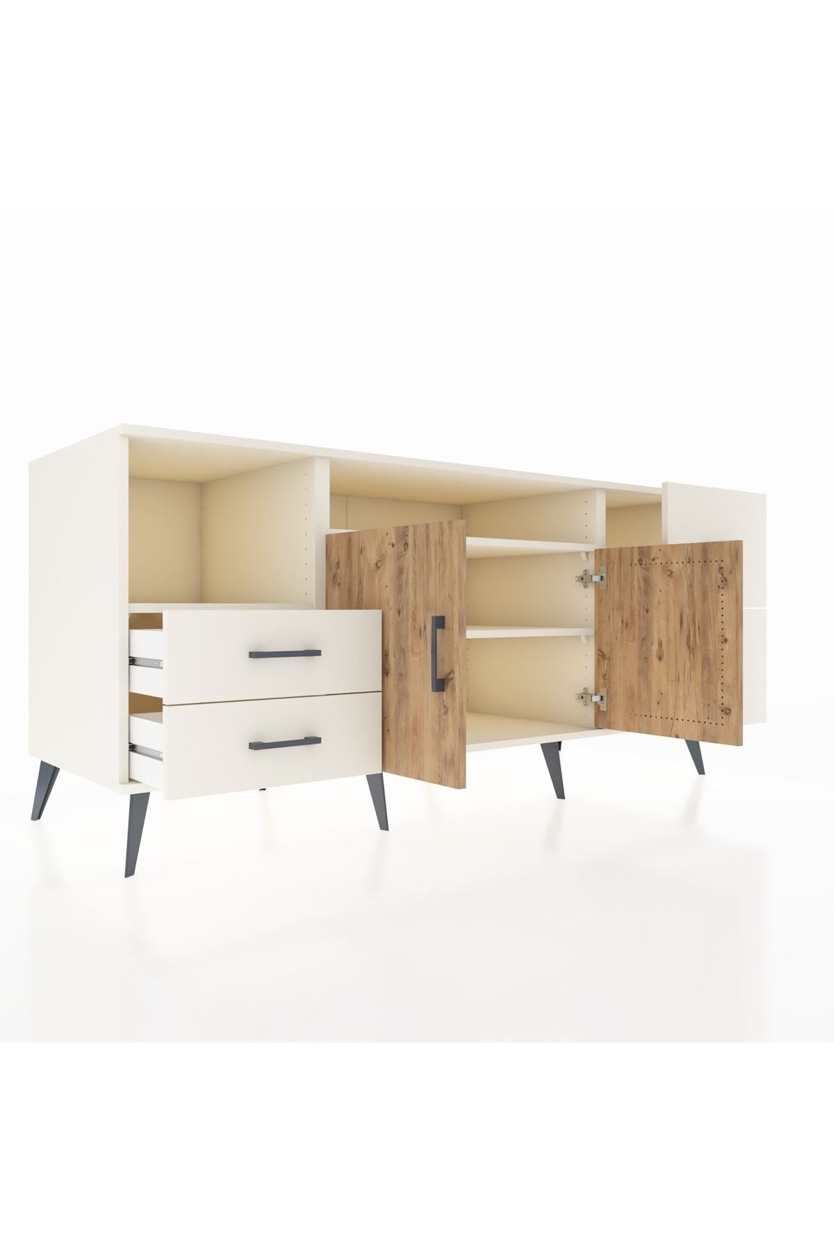 Kronos Konsol 3 Raflı 4 Çekmeceli 2 Kapaklı 176x59x83 - S610M034V01C