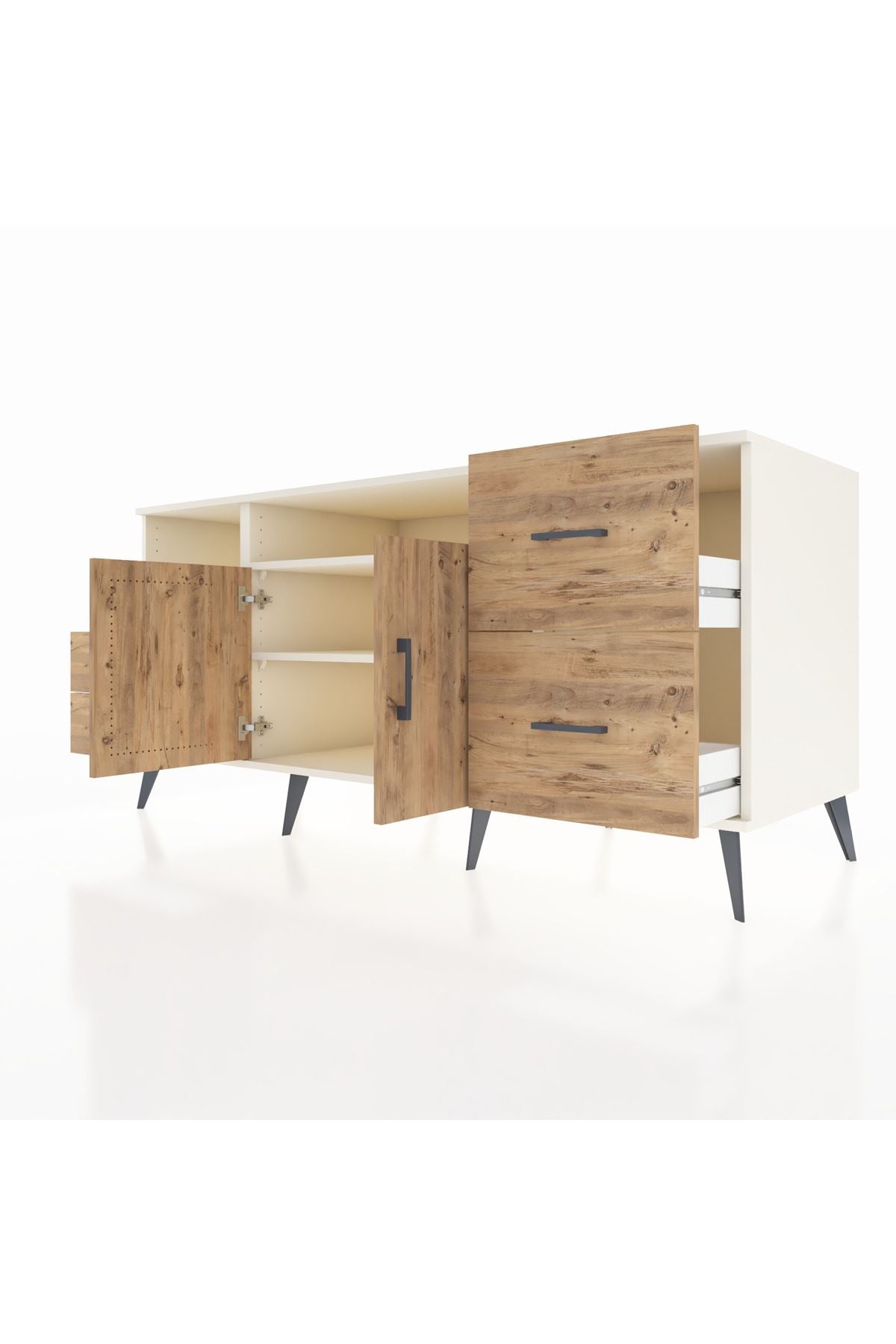 Kronos Konsol 3 Raflı 4 Çekmeceli 2 Kapaklı 176x59x83 - S610M034V03C