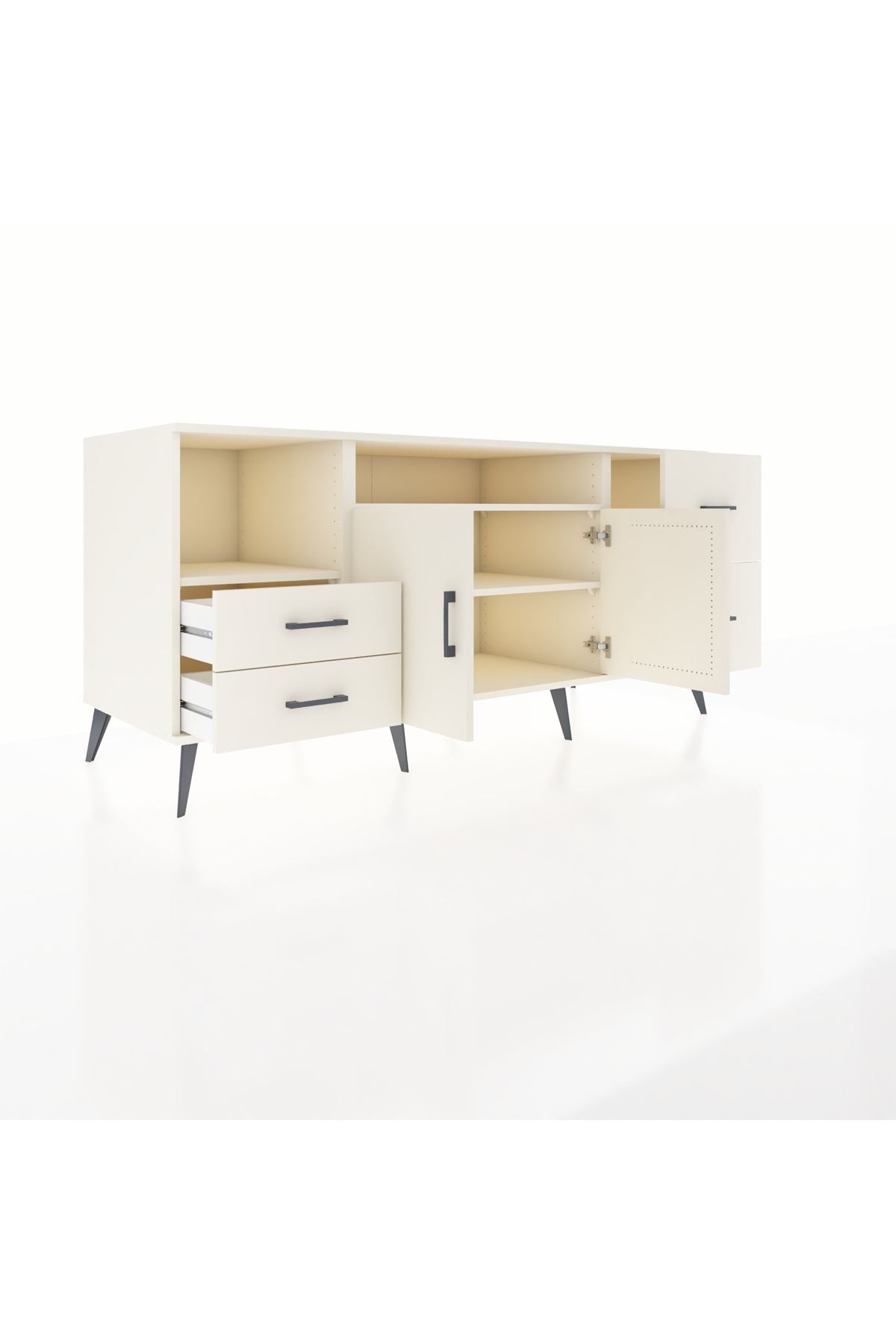 Kronos Konsol 3 Raflı 4 Çekmeceli 2 Kapaklı 176x59x83 - S610M034V04C