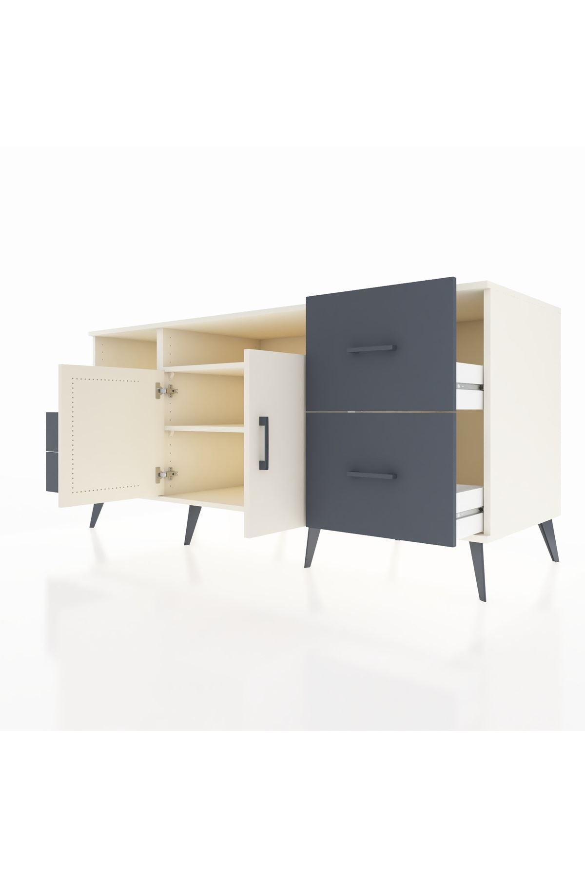 Kronos Konsol 3 Raflı 4 Çekmeceli 2 Kapaklı 176x59x83 - S610M034V05C