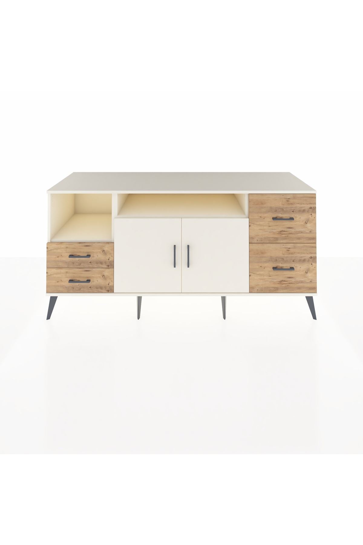 Kronos Konsol 3 Raflı 4 Çekmeceli 2 Kapaklı 176x59x83 - S610M034V06C