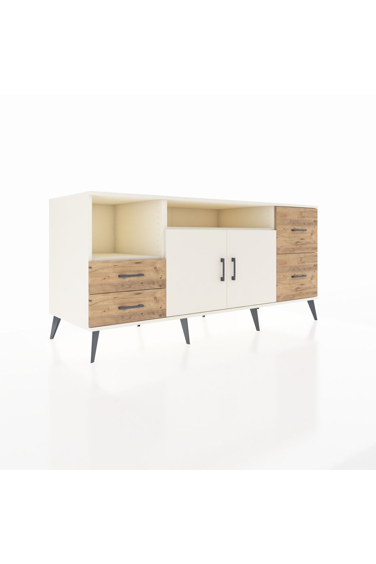 Kronos Konsol 3 Raflı 4 Çekmeceli 2 Kapaklı 176x59x83 - S610M034V06C