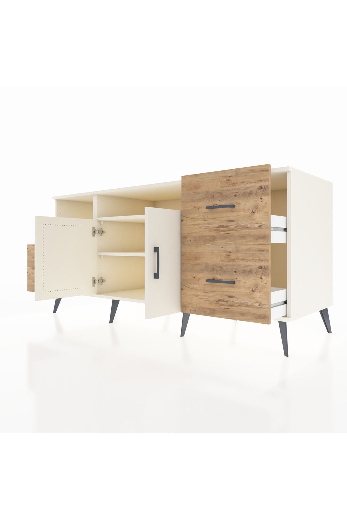 Kronos Konsol 3 Raflı 4 Çekmeceli 2 Kapaklı 176x59x83 - S610M034V06C