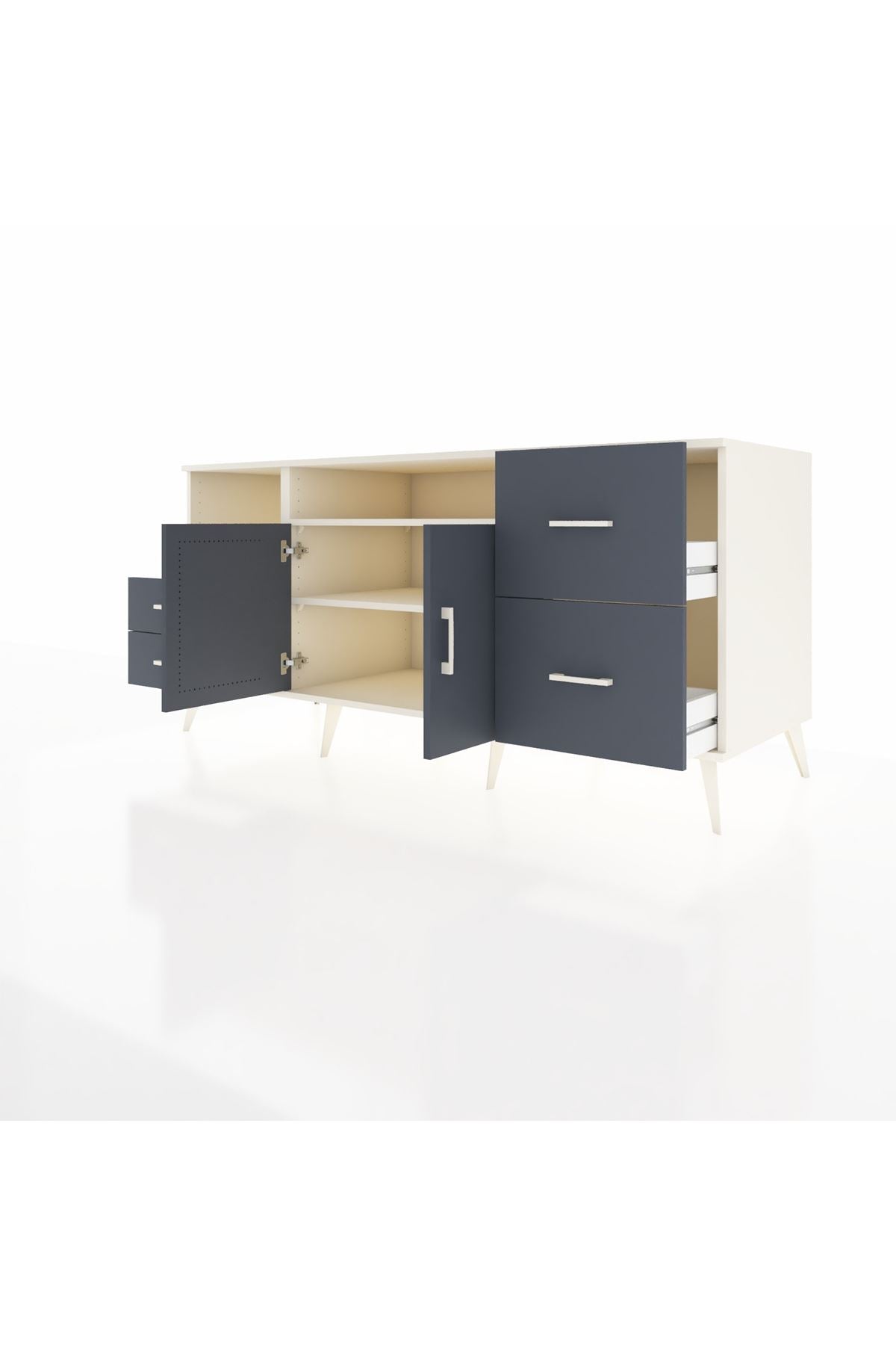 Kronos Konsol 3 Raflı 4 Çekmeceli 2 Kapaklı 176x59x83 - S610M034V08C