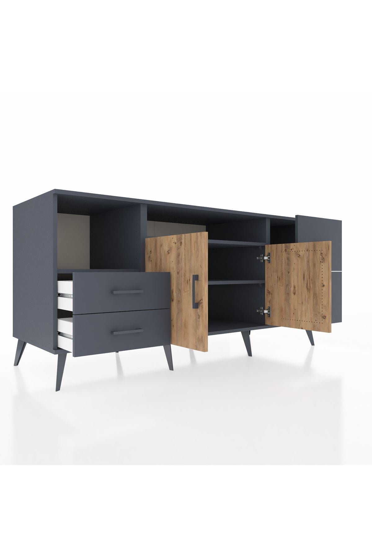 Kronos Konsol 3 Raflı 4 Çekmeceli 2 Kapaklı 176x59x83 - S610M034V11C