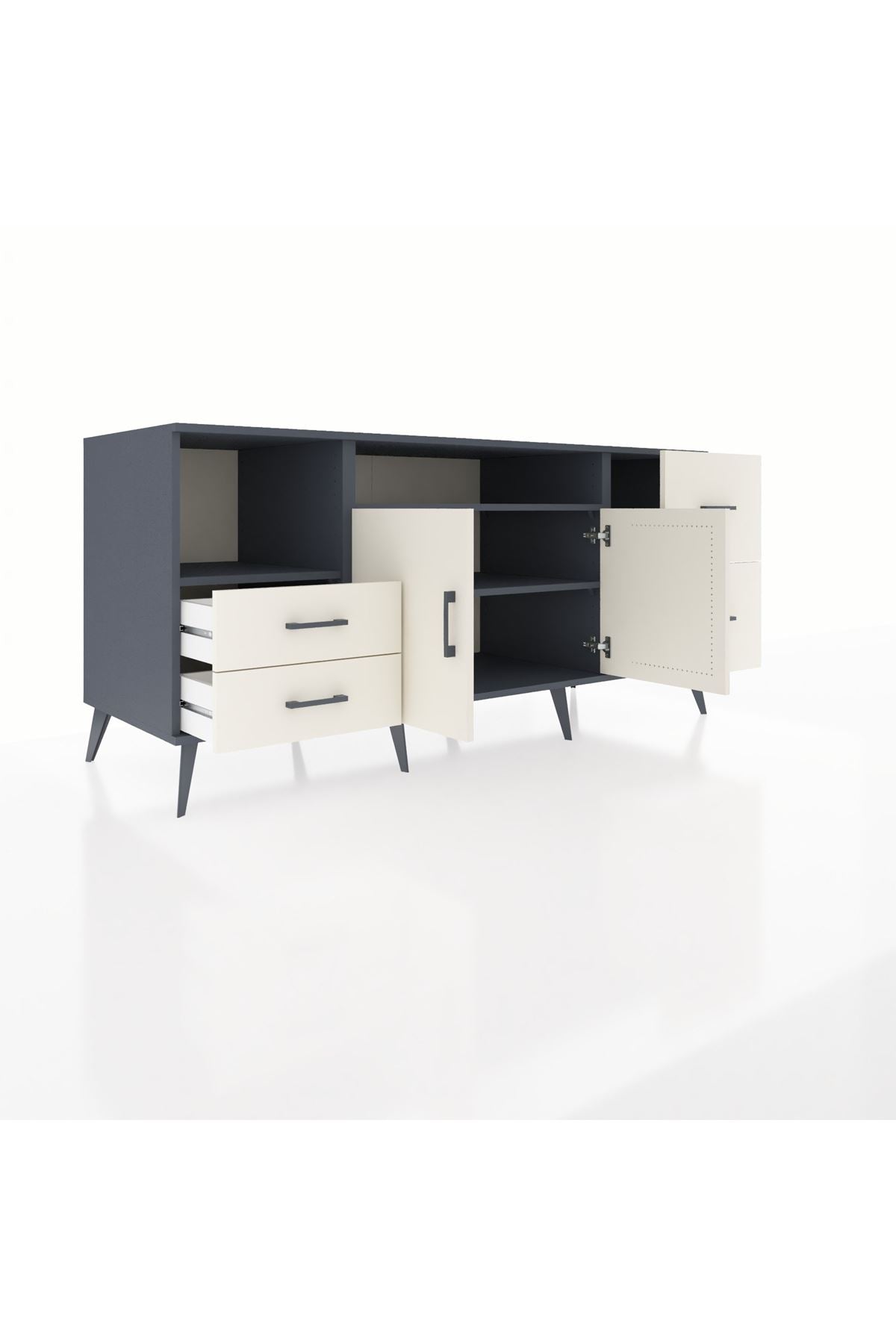 Kronos Konsol 3 Raflı 4 Çekmeceli 2 Kapaklı 176x59x83 - S610M034V13C