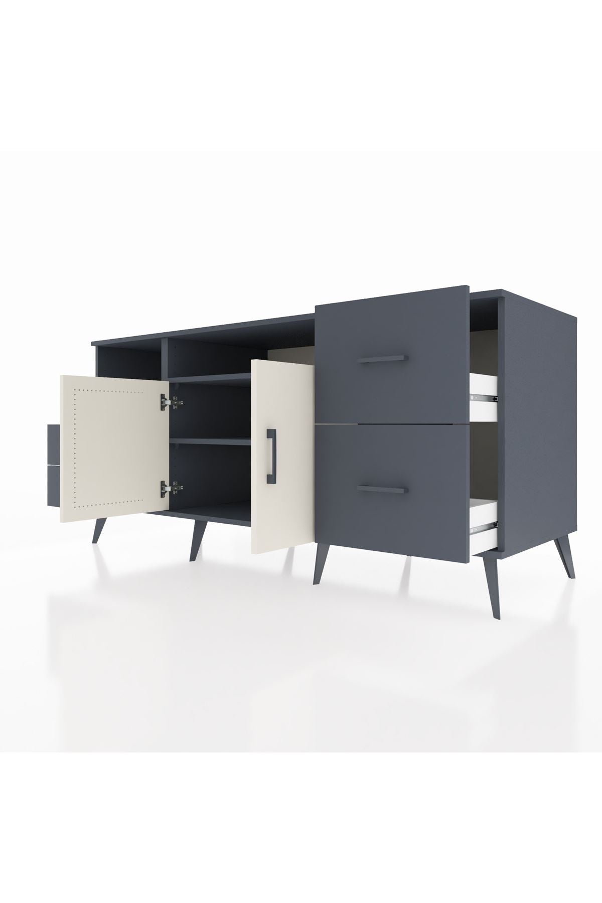 Kronos Konsol 3 Raflı 4 Çekmeceli 2 Kapaklı 176x59x83 - S610M034V14C