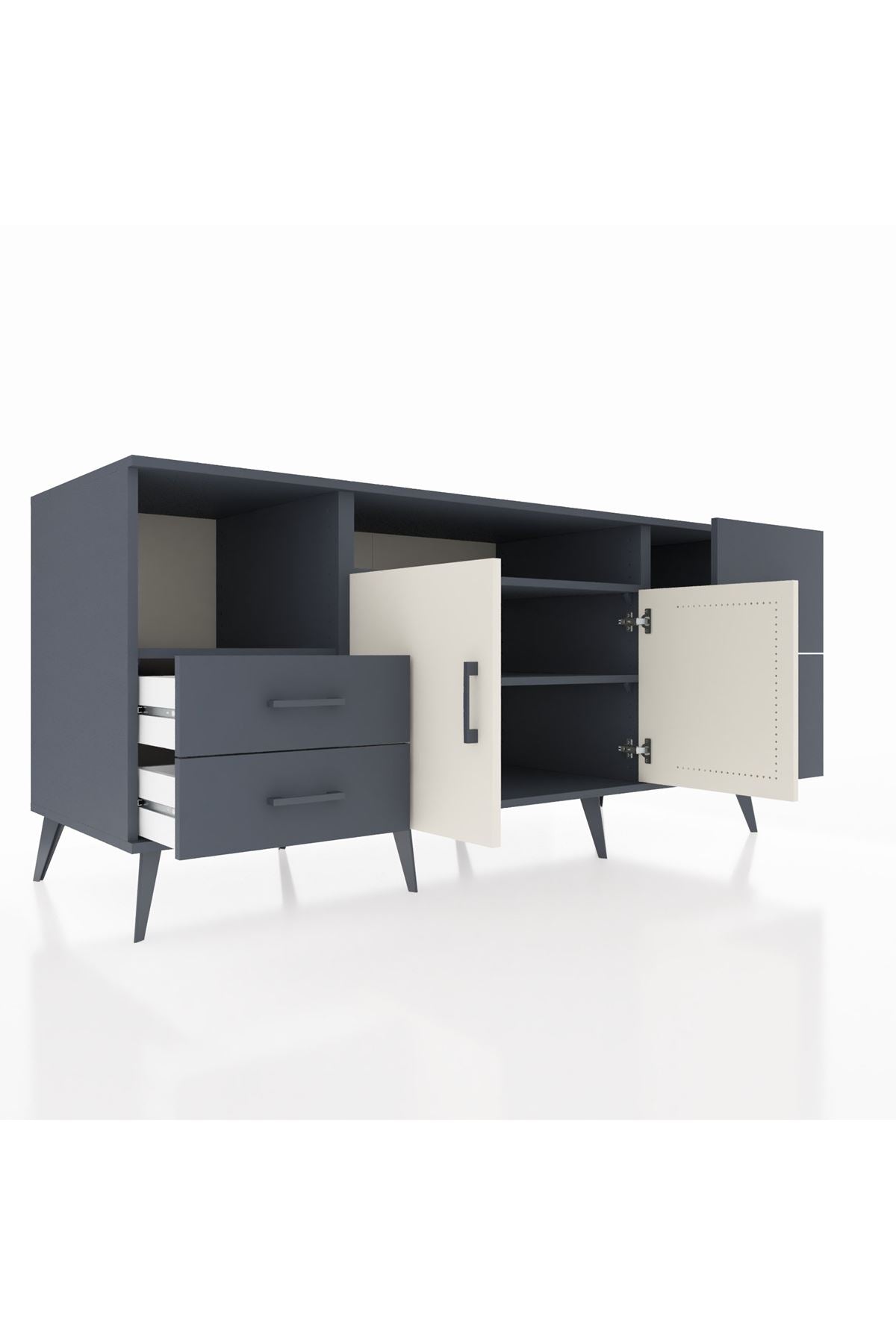 Kronos Konsol 3 Raflı 4 Çekmeceli 2 Kapaklı 176x59x83 - S610M034V14C