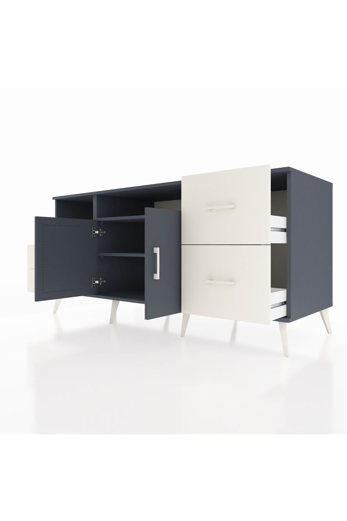 Kronos Konsol 3 Raflı 4 Çekmeceli 2 Kapaklı 176x59x83 - S610M034V16C