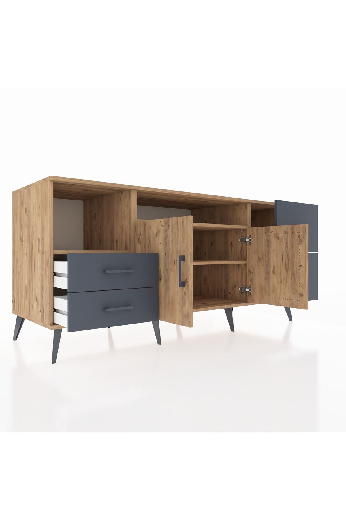 Kronos Konsol 3 Raflı 4 Çekmeceli 2 Kapaklı 176x59x83 - S610M034V20C