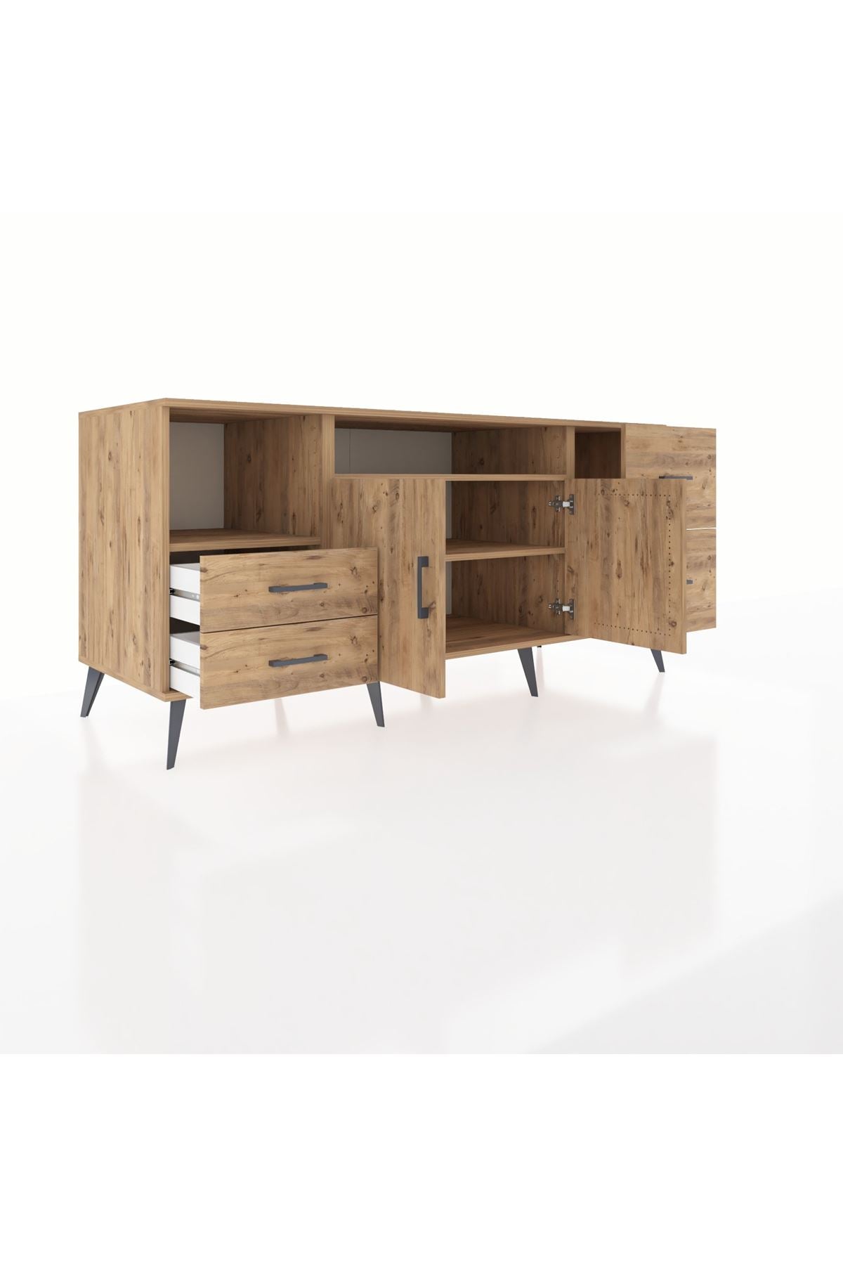 Kronos Konsol 3 Raflı 4 Çekmeceli 2 Kapaklı 176x59x83 - S610M034V21C