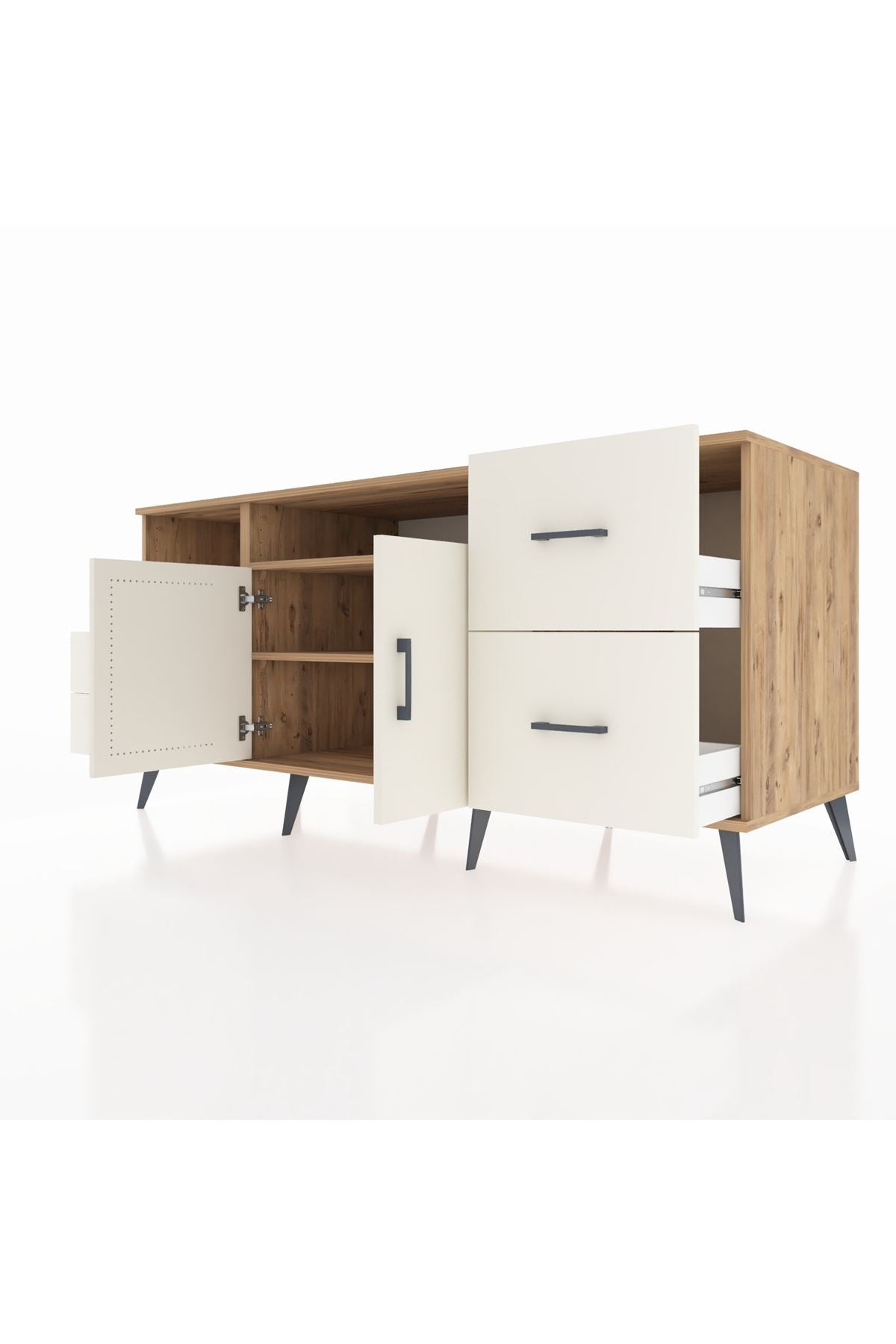 Kronos Konsol 3 Raflı 4 Çekmeceli 2 Kapaklı 176x59x83 - S610M034V22C