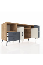 Kronos Konsol 3 Raflı 4 Çekmeceli 2 Kapaklı 176x59x83 - S610M034V23C