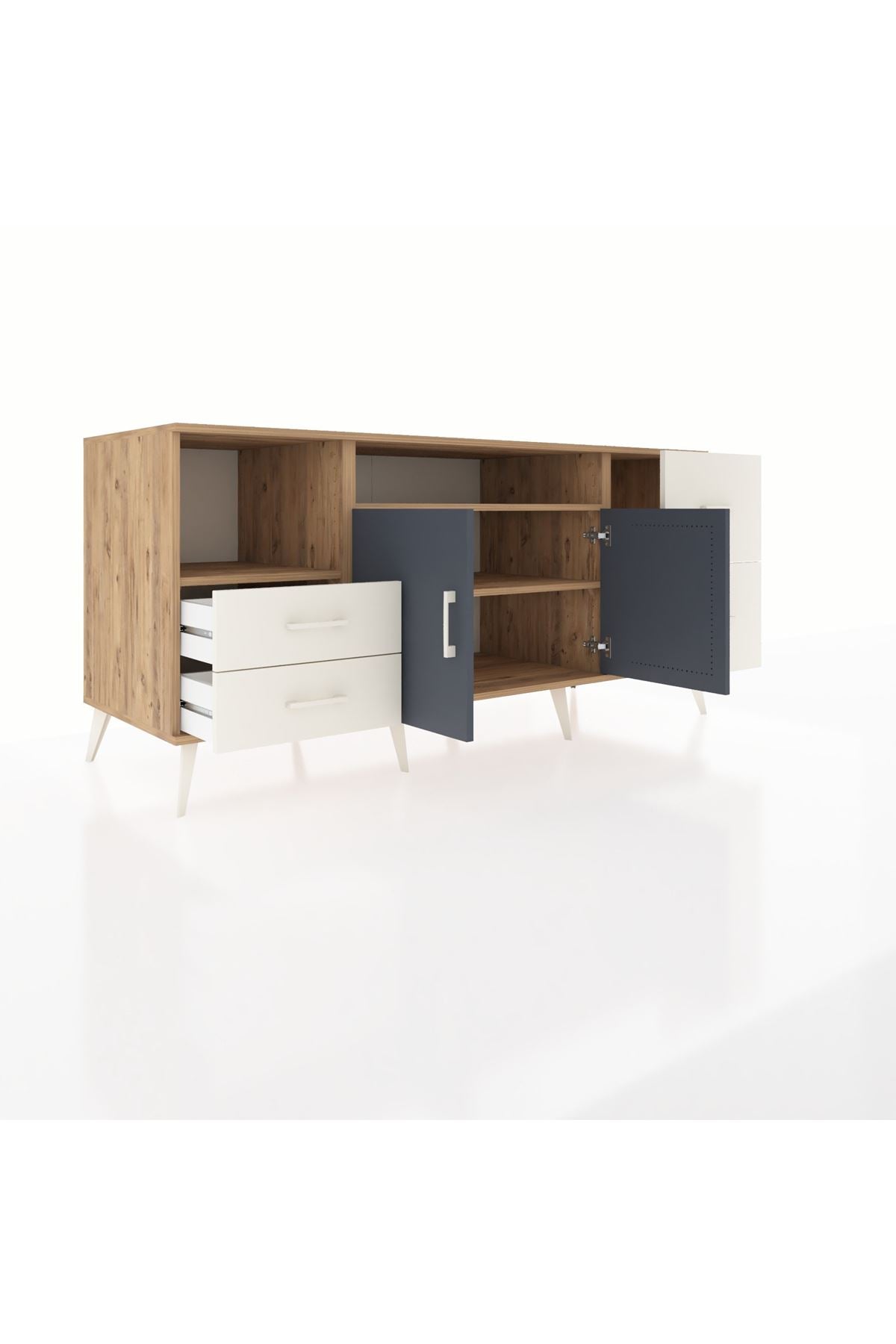 Kronos Konsol 3 Raflı 4 Çekmeceli 2 Kapaklı 176x59x83 - S610M034V25C