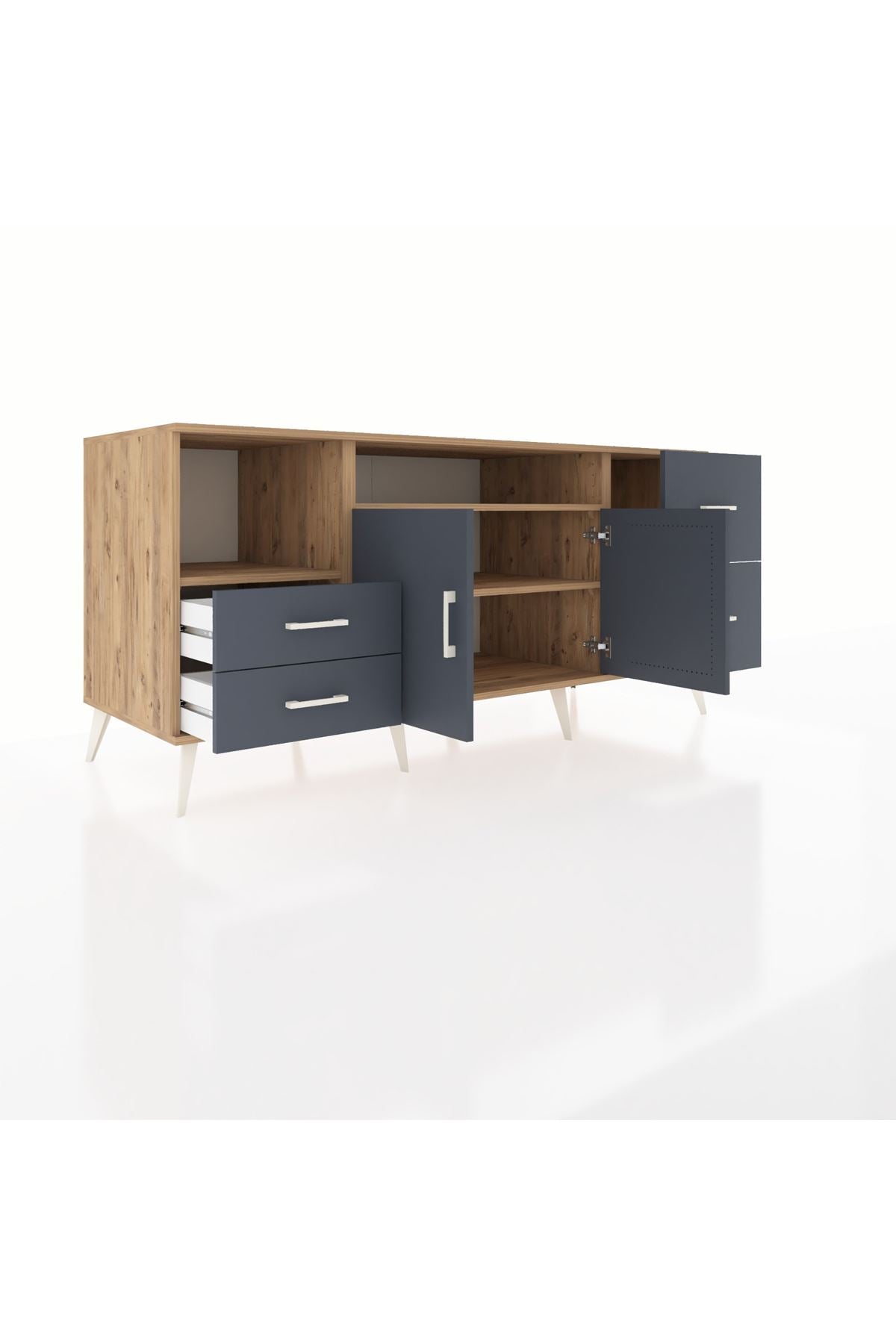 Kronos Konsol 3 Raflı 4 Çekmeceli 2 Kapaklı 176x59x83 - S610M034V26C